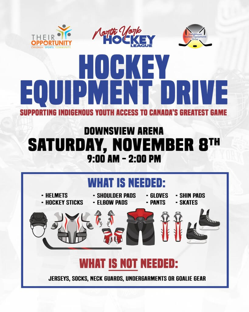 Hockey Equipment Drive Poster 2025